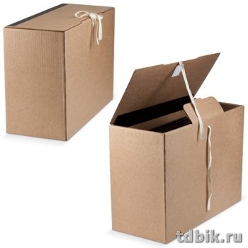 Короб архивный 380*280*170 мм с завязками микрогофрокартон, цвет бурый
