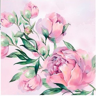 Алмазная мозаика 30*30см "Нежные пионы" Феникс+