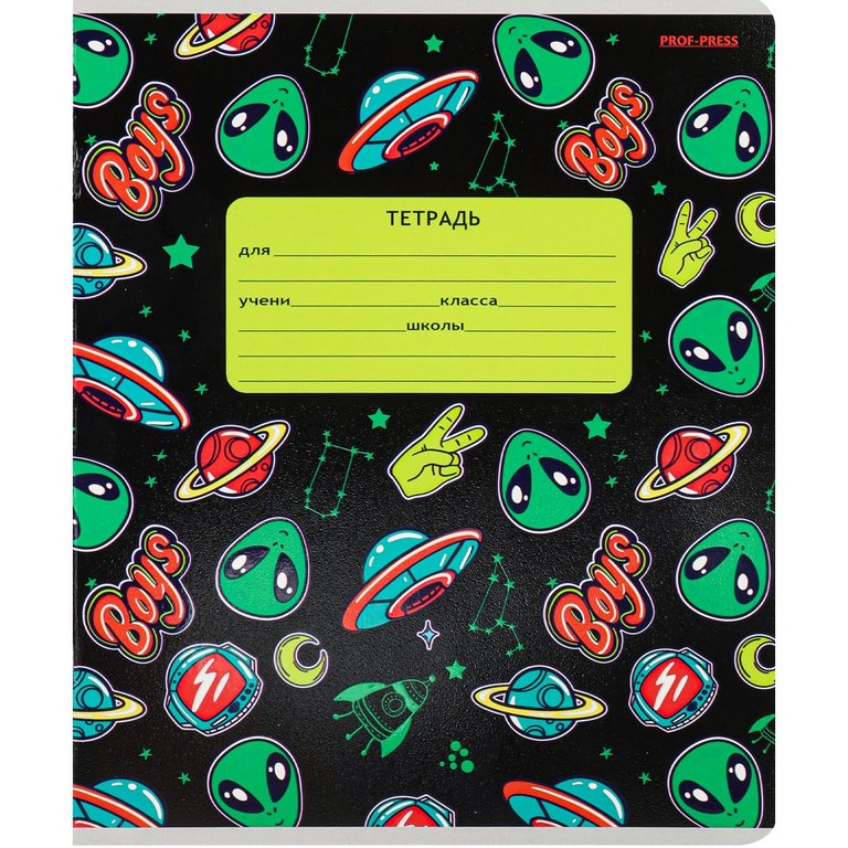 Тетрадь 12 лист лин. косая А5 "ПЕРЕПОЛОХ В КОСМОСЕ" 5 ВИДОВ