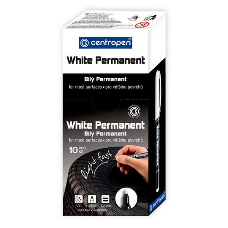 Маркер перманентный  1,2 мм Centropen круглый, белый