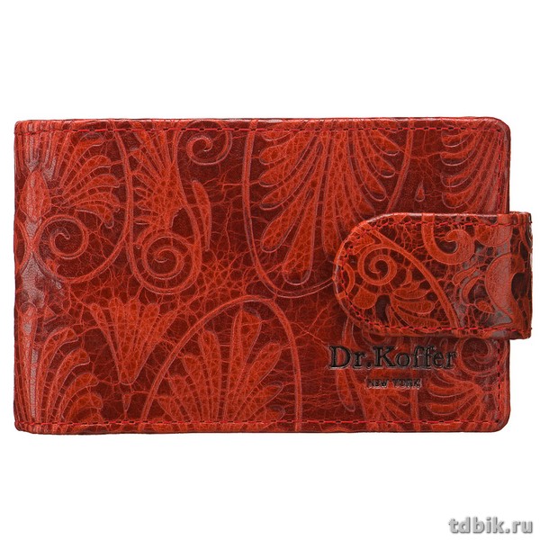 Визитница Dr.Koffer 11*7см на 48 визиток, красный