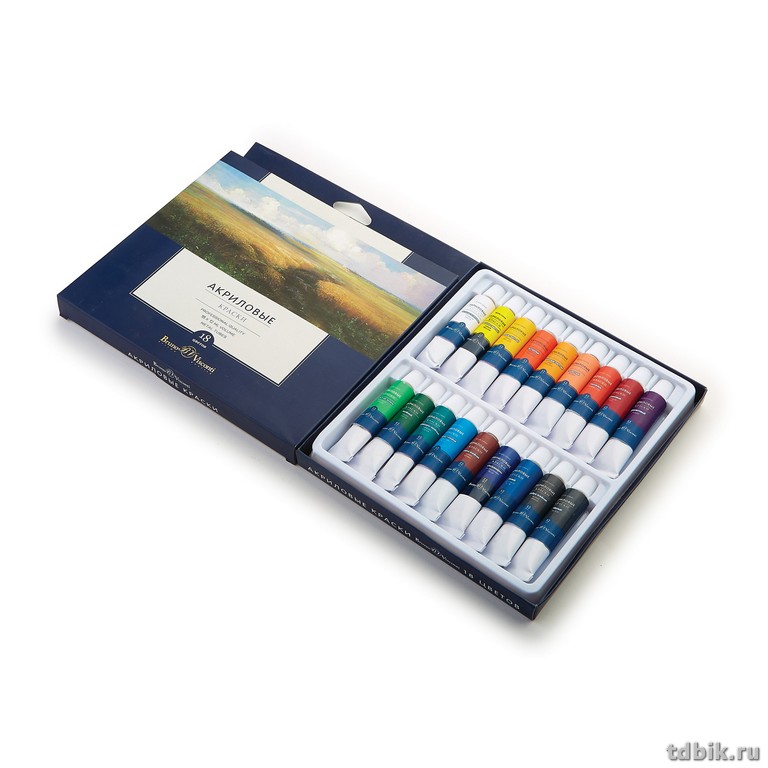 Краски акриловые 18 цв. 12мл Bruno Visconti в коробке-пенале