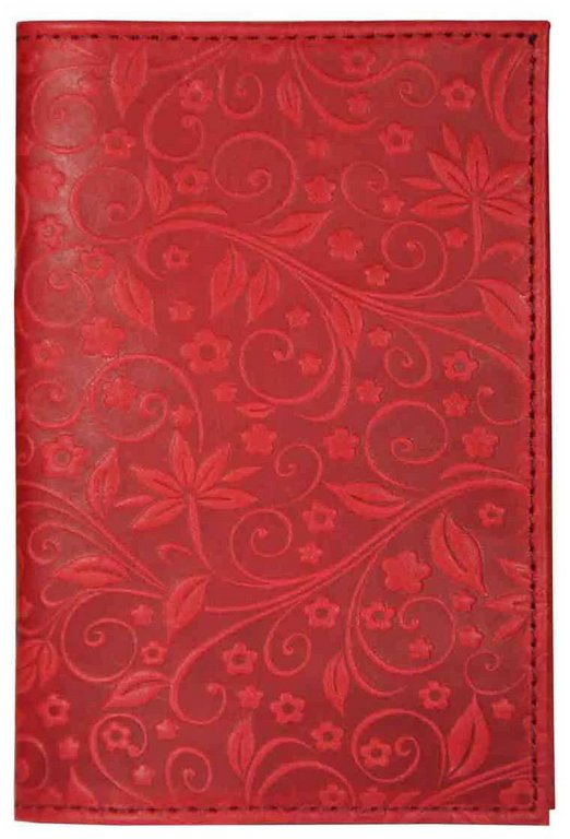 Обложка для автодокументов, нат. кожа "Флаверс" красный