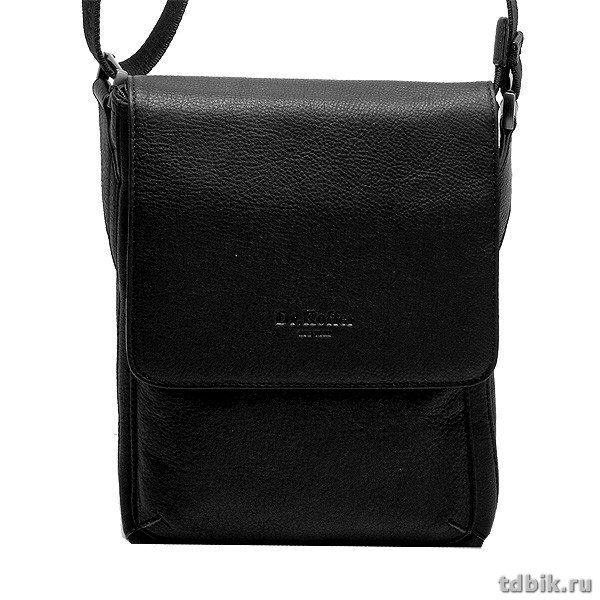 Сумка мужская Dr.Koffer 25*28*7см, на плечевом ремне, черная