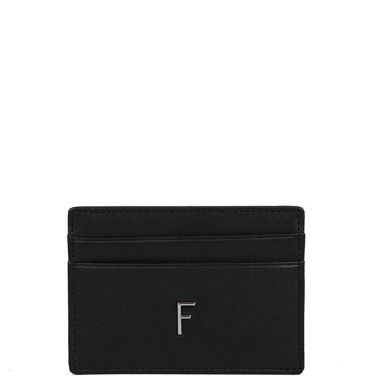 Визитница FABRETTI нат. кожа, 11*7,5*0,3см, черный