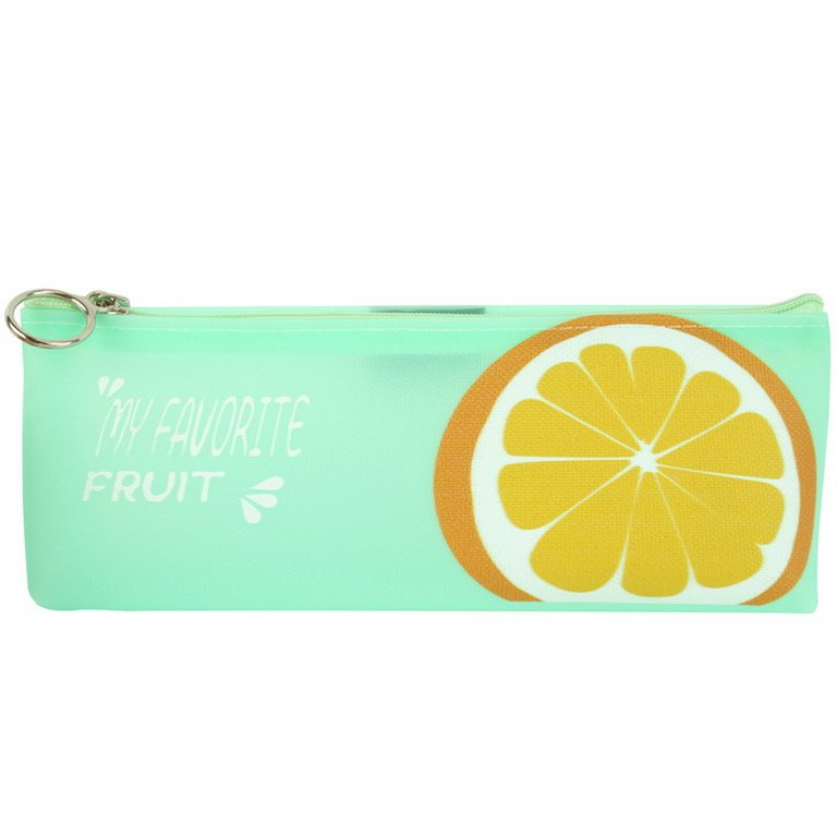 Пенал  для девочки "Фрукты" 20,5*8,5*3,5см ассорти