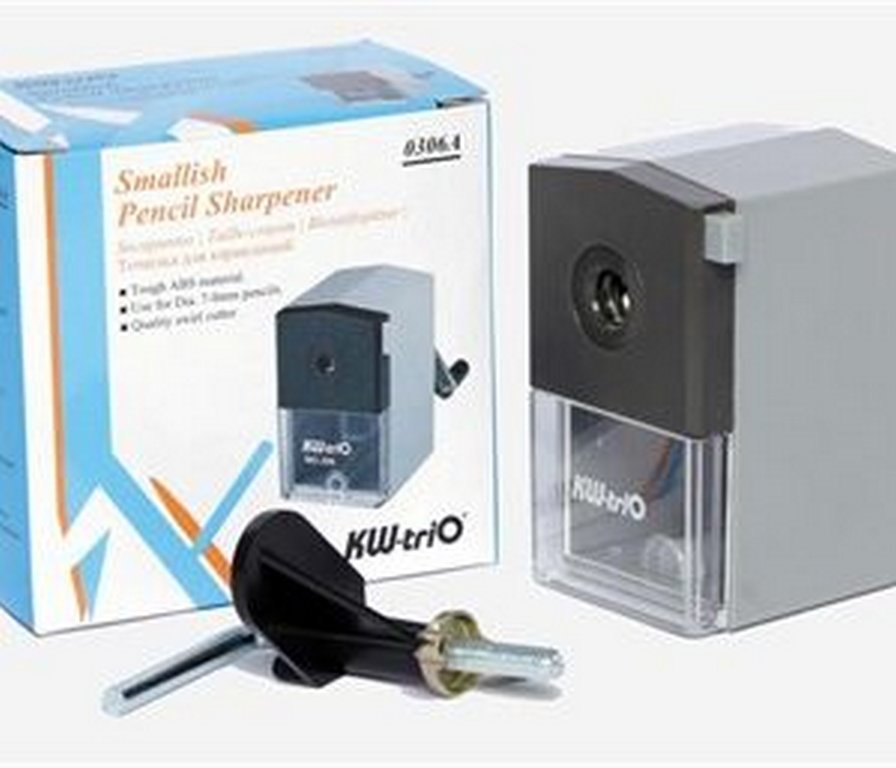 Точилка механическая пластиковый корпус KW-trio (80x85x52мм) с креплением к столу