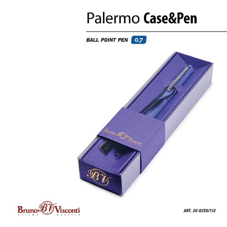 Ручка шариковая Bruno Visconti "Palermo"  в футляре (картон), фиолетовый корпус