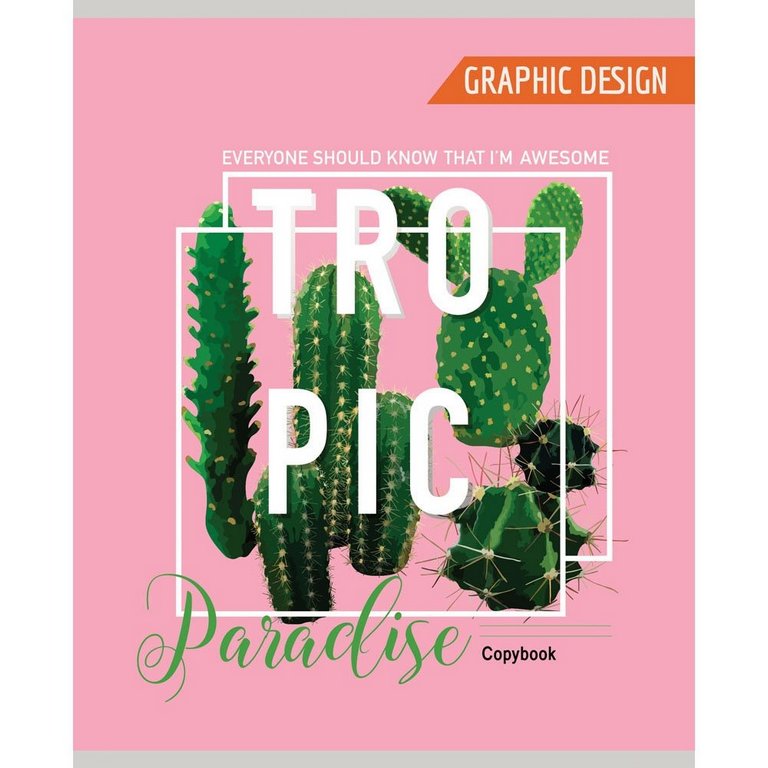 Тетрадь 48 лист кл. А5 на скрепке Collezione "ТРОПИКИ" мелов. обл., лён