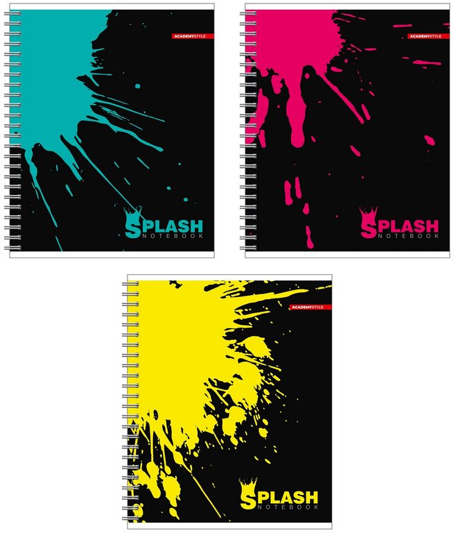 Тетрадь 96 лист кл. А5 на спирали "Цветные брызги"