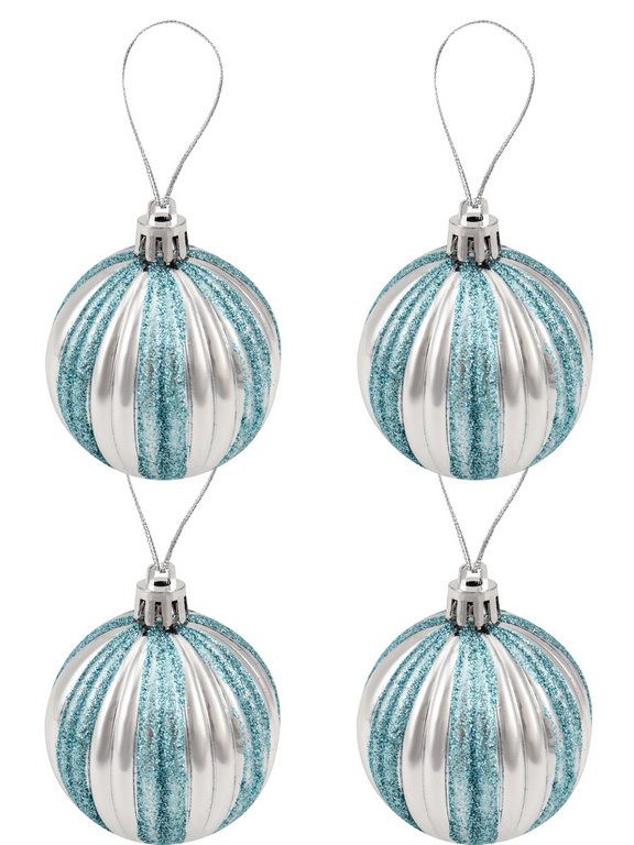 Набор шаров  цвет серебро  60 мм 20 шт "Роскошь"