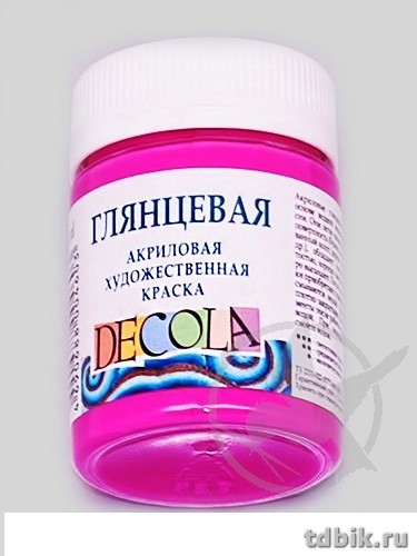 Краска акриловая художественная глянцевая 50мл фуксия Декола