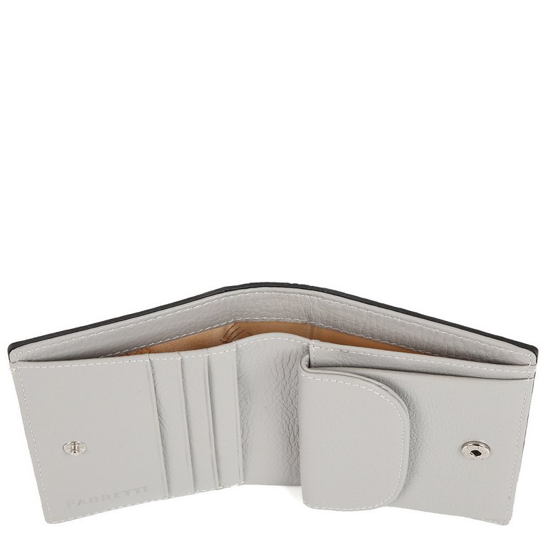Портмоне FABRETTI женское, нат. кожа, 11*10*3см, серебряный