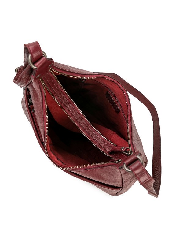 Сумка женская Dr.Koffer 28х21х9см см, нат.кожа бордовая