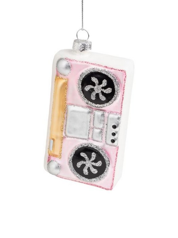 Украшение елочное из стекла "Кассета из стекла" 2,7х6х11,3см