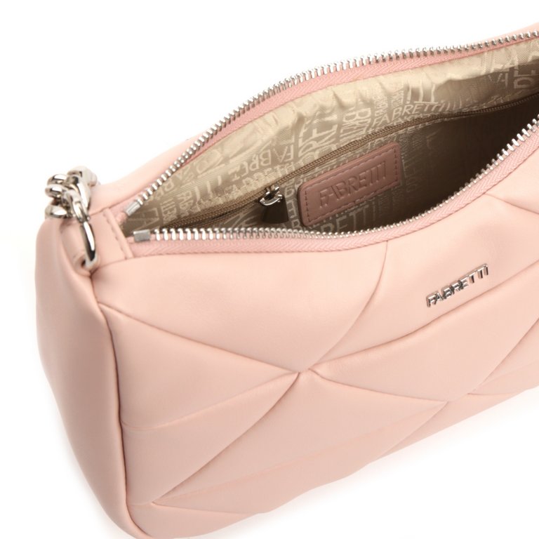Сумка женская FABRETTI 27х18х10 см, нат. кожа, розовый