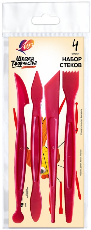 Набор стеков для пластилина 4шт. Луч "Школа творчества"
