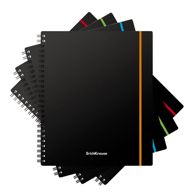 Тетрадь 80 лист кл. А5 на спирали пластиковая обложка "Accent" черный