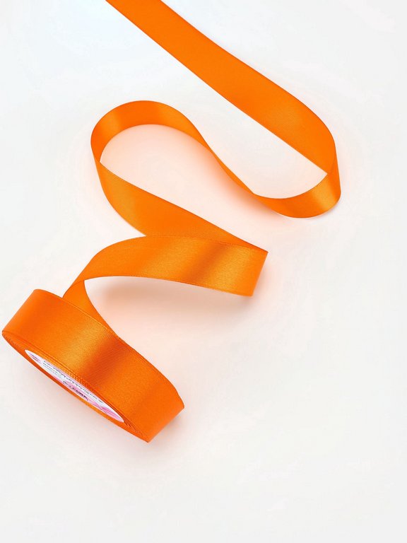 Лента атласная 2,0см*23м, цв. ярко-оранжевый  ART UZOR