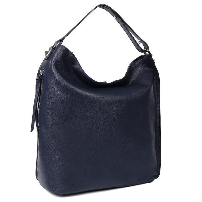 Сумка женская LEO VENTONI 33*34*14см, нат. кожа, синий