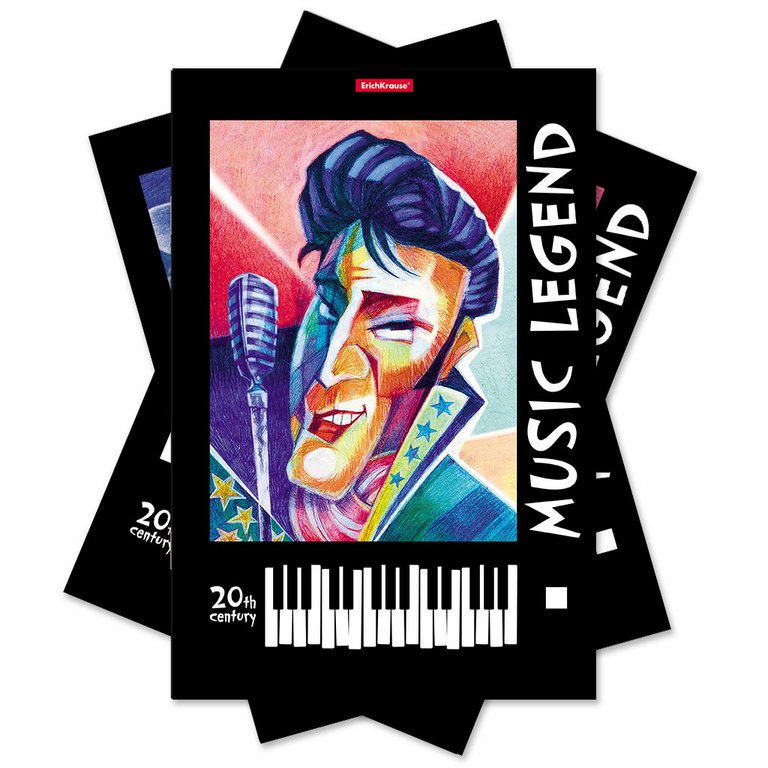 Тетрадь для нот 24 л., А4 на скрепке "Music Legend" вертикальная