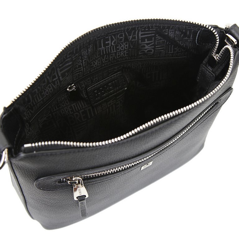 Сумка женская FABRETTI 26*8*25см, нат. кожа, черный