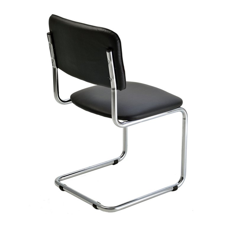 Стул для посетителей Helmi HL-F07 "Sylwia" (каркас металл хром, экокожа, черный)