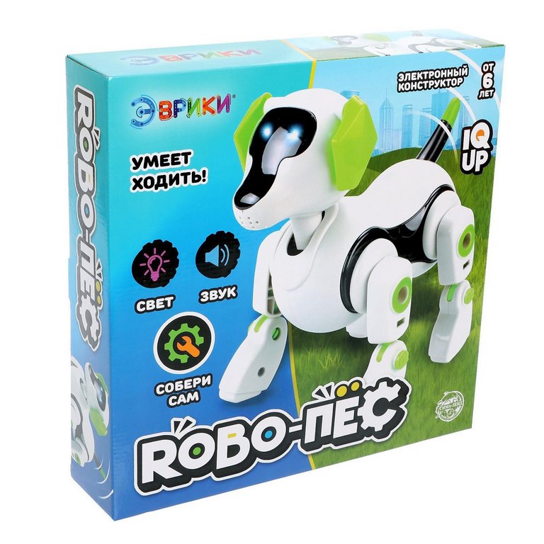 Игра научная .6+ "Робот-пёс" интерактивный: звук, свет, Эврики