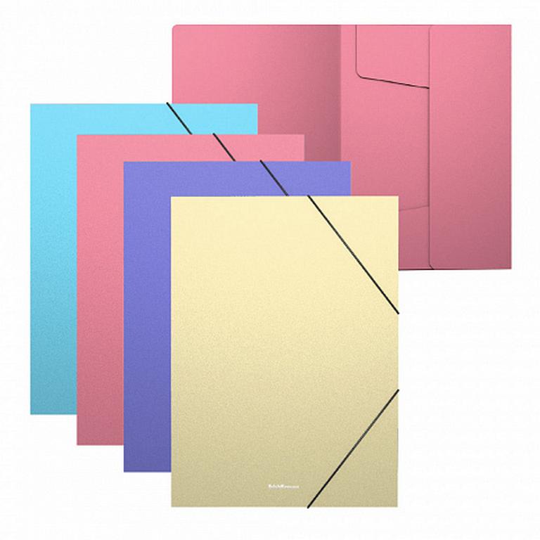 Папка на резинке А4 пластик Erich Krause Matt Pastel, цв. ассорти