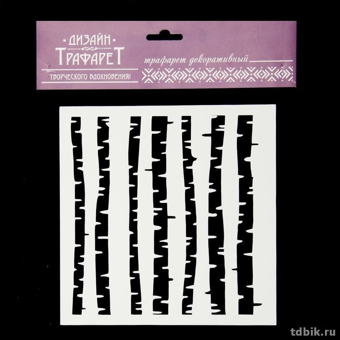 Трафарет "Березки" 15*15см, пластик