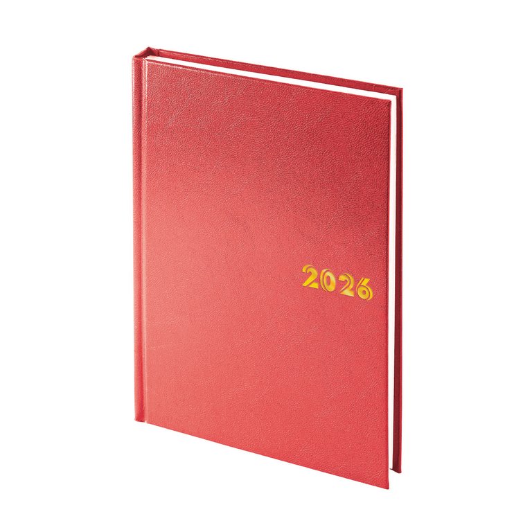 Ежедневник дат. 2026 г. А5+ Альт "Ideal New", красный, с тиснением 2026 г