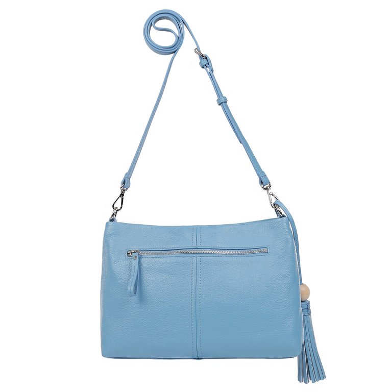 Сумка женская Palio 31*22*8см, нат. кожа, голубой