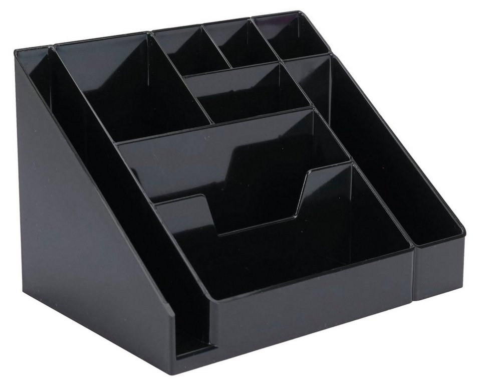 Подставка наст д/канц. принадлеж. Стамм "Каскад" 9 отд. черная