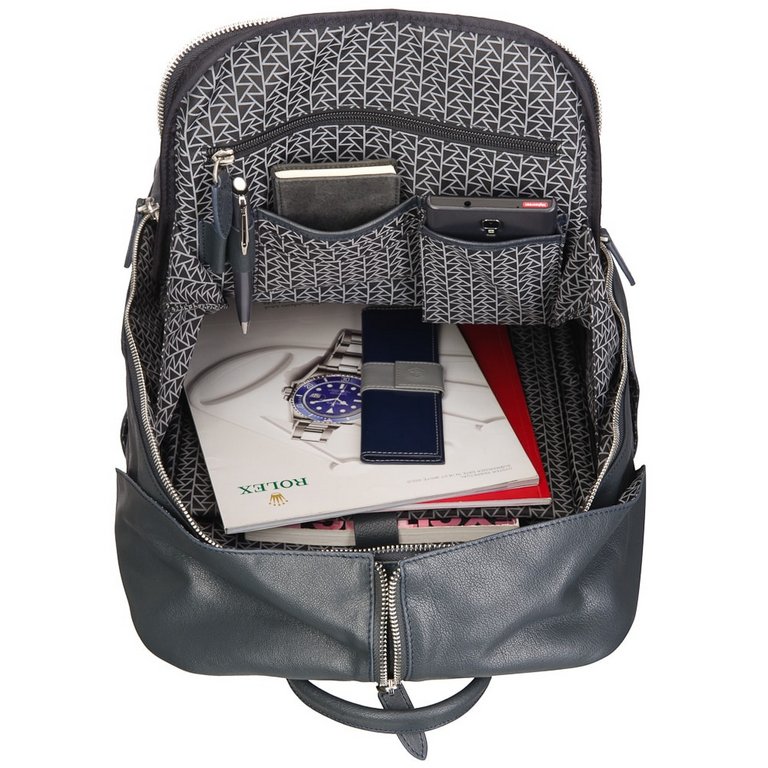 Рюкзак молодежный мужской  Dr.Koffer натуральная кожа 30*40*12см, синий