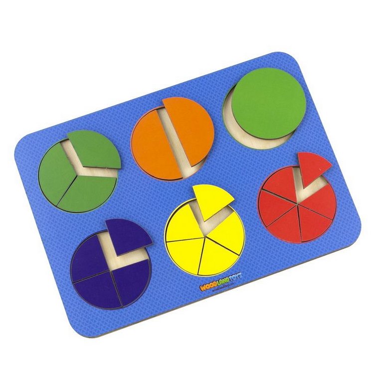 Игра обучающая  Дроби "6 кругов, ур.2" (дерево) WOODLENDTOYS