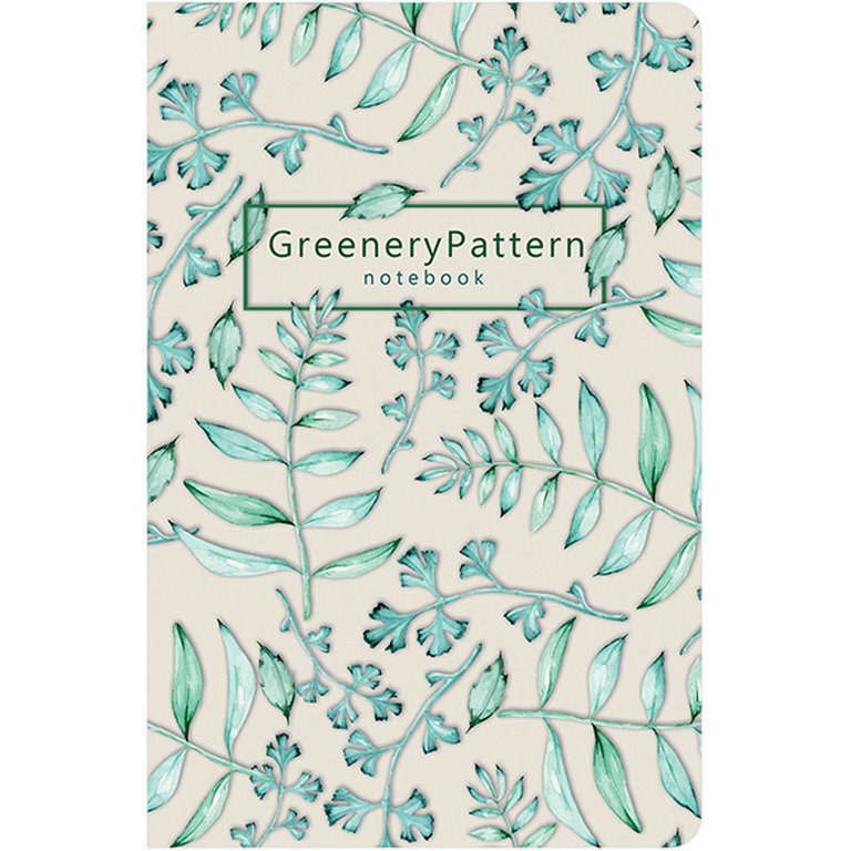 Блокнот А6  96л., 105*148 мм, твердая обложка "Greenery Pattern"