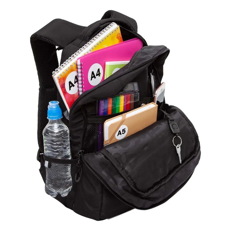 Рюкзак школьный для мальчика Grizzly 26*39*19 см, черный/жетый