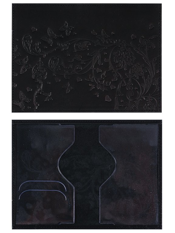 Обложка для паспорта MILAND "Вдохновение" нат. кожа, черная