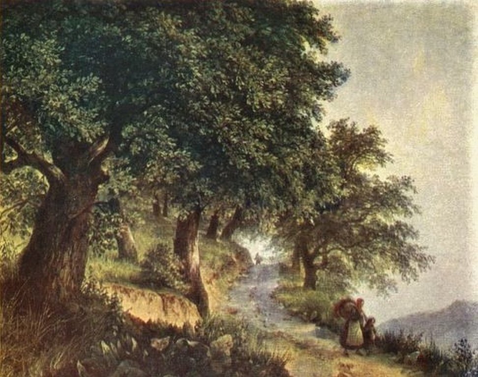 Постер на бумаге 30*40см, М.И. Лебедев "Итальянский пейзаж" 1833г