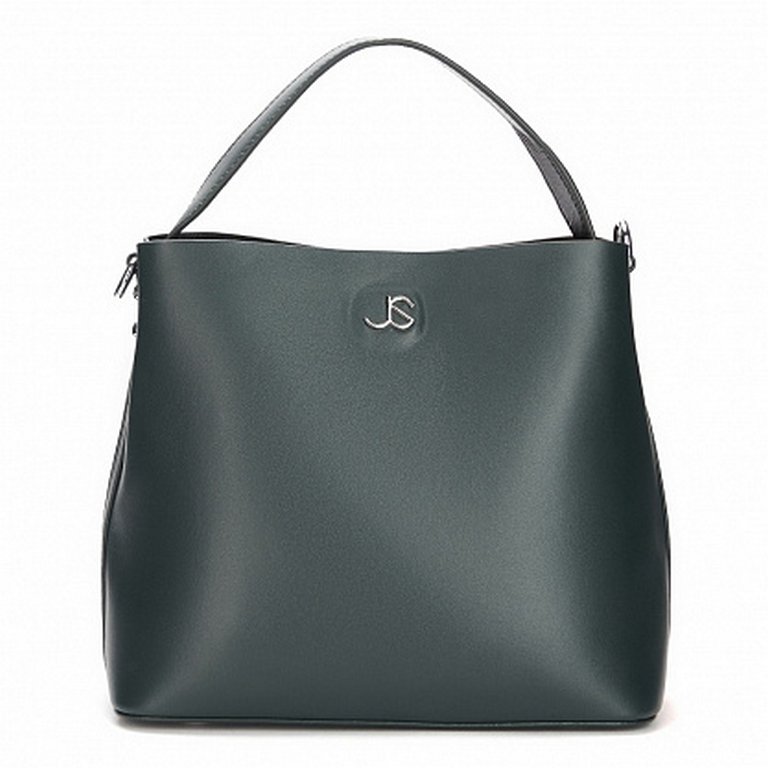 Сумка женская Jane's Story 26х23х14см, нат.кожа, зеленая