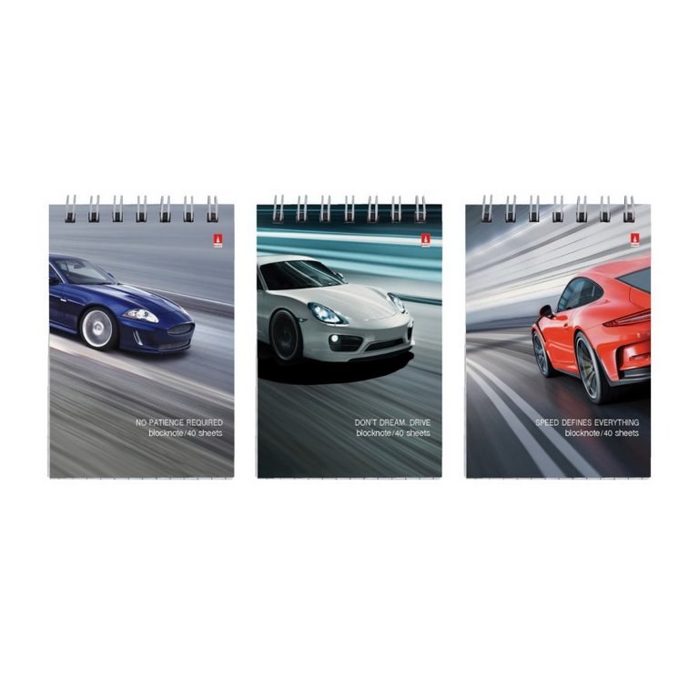 Блокнот А7  40л.,  68*104 мм, на гребне "Машины мечты"