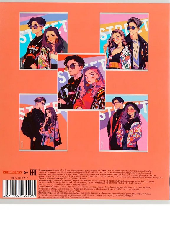 Тетрадь 48 лист кл. А5 на скрепке Prof-Press "СОВРЕМЕННЫЕ ПАРЫ" цвет. мелов. обл., твин-лак