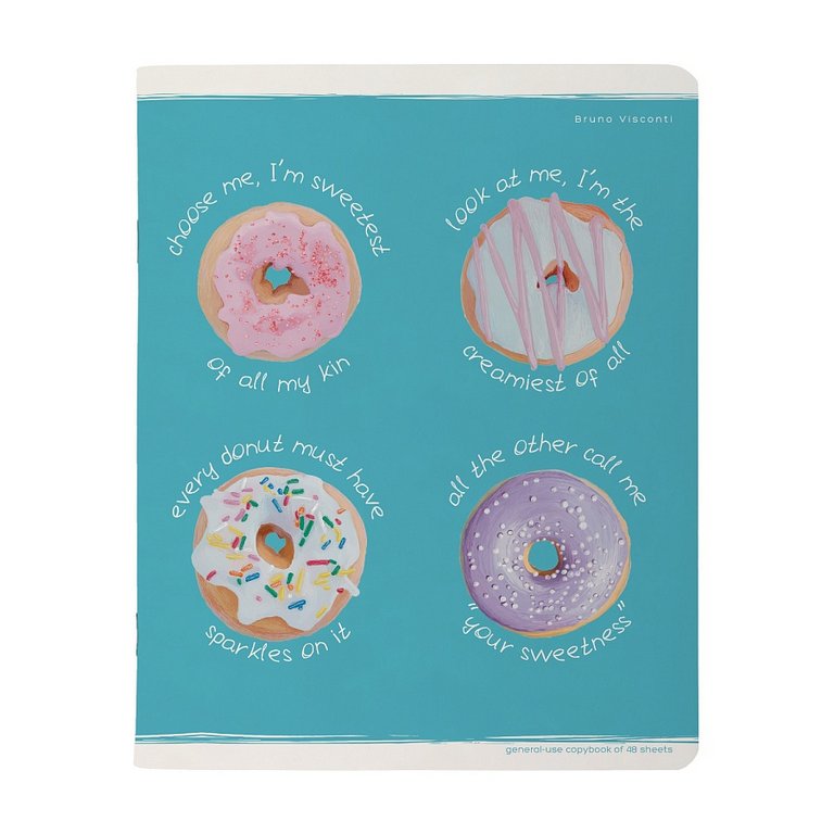 Тетрадь 48 лист кл. А5 на скрепке "DONUT" ассорти