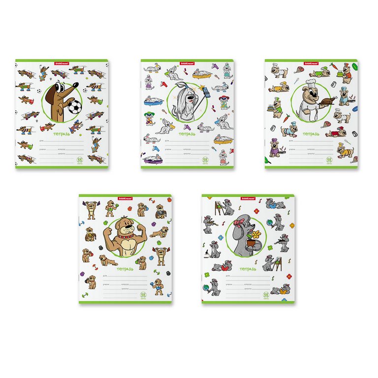 Тетрадь 18 лист кл. А5 "Busy Dogs" ассорти