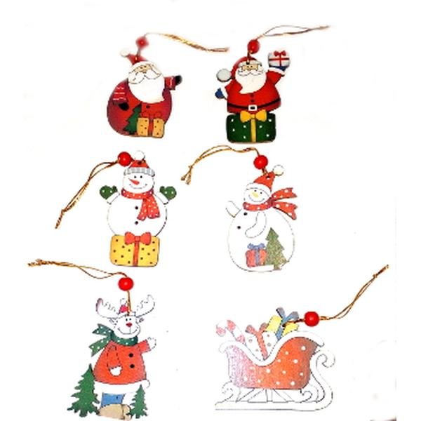 Украшение елочное из дерева ассорти