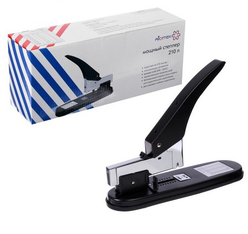 Степлер мощный 23/6, 23/23 до 240л Attomex, цв. черный