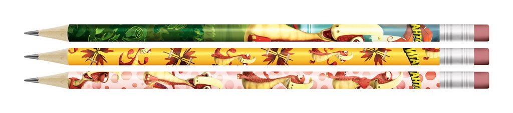 Набор карандашей ч/г  3 шт Воскресенская к/ф "Гигантозавр" Рокки" (HB)  с ластиком