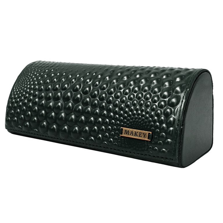 Футляр для очков Макей 16,5*6 см "Bubbles" нат. кожа, цвет зеленый