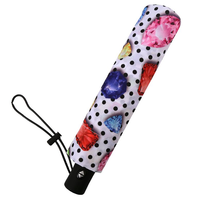 Зонт женский суперавтомат Fabretti, мини , 3 сложения, эпонж, белый