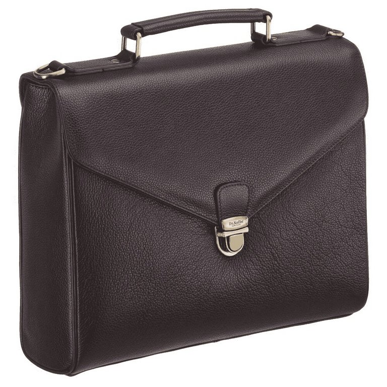 Портфель Dr.Koffer 27*34*12см, нат. кожа, со съемным плечевым ремнем, коричневый